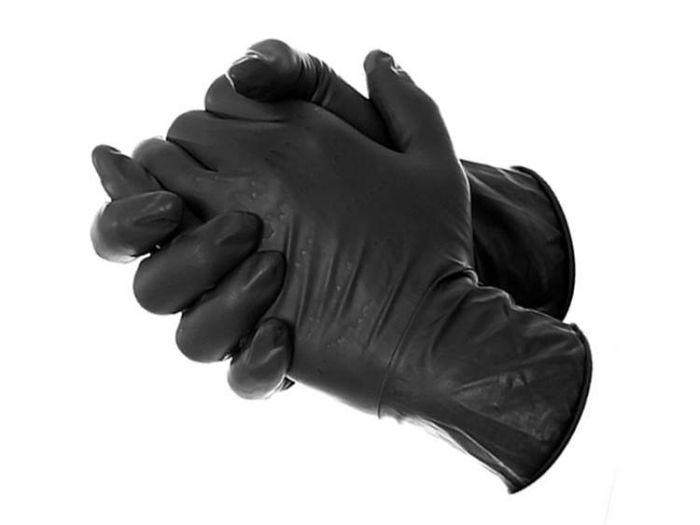 *SPECIAL OFFER* 5 PAIRS x HEAVYWEIGHT Black Latex Elbow Gloves L XL 2nd BIN 
