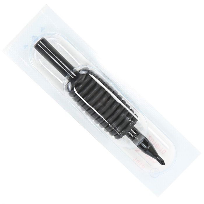 20 Disposable Black Tattoo Tubes with 1